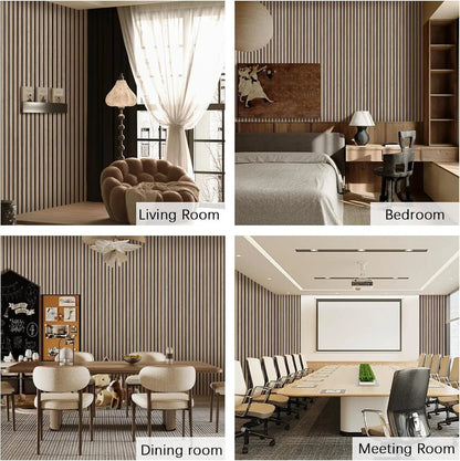 Wood Slat Acoustic Panels 94.5"×12.6" Wall Panels for Interior Wall Decor 3D Wood Slat Wall Panel Fluted Sound Absorbing Panel